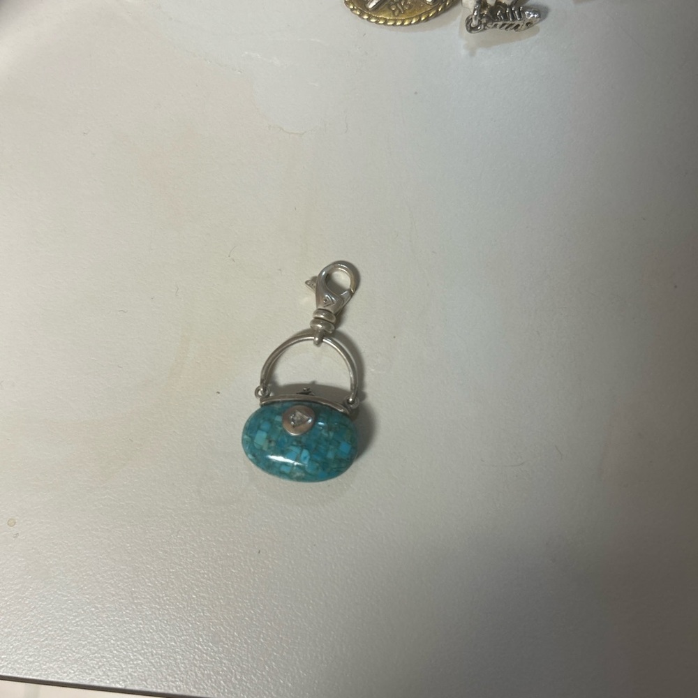 Silpada vintage Turquoise Stone sterling silver Charm Pendant - Women Jewelry